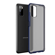 Samsung Galaxy A02s用ハイブリットバンパーケース クリア透明 プラスチック カバー サムスン ネイビー