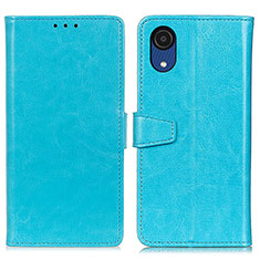 Samsung Galaxy A03 Core用手帳型 レザーケース スタンド カバー A06D サムスン ブルー