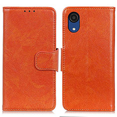 Samsung Galaxy A03 Core用手帳型 レザーケース スタンド カバー N05P サムスン オレンジ