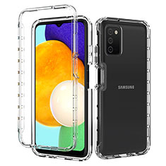 Samsung Galaxy A03s用前面と背面 360度 フルカバー 極薄ソフトケース シリコンケース 耐衝撃 全面保護 バンパー 透明 サムスン クリア