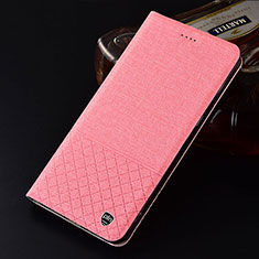 Samsung Galaxy A03s用手帳型 布 スタンド H21P サムスン ピンク