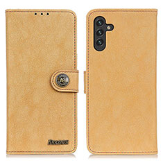 Samsung Galaxy A04s用手帳型 レザーケース スタンド カバー A01D サムスン ゴールド