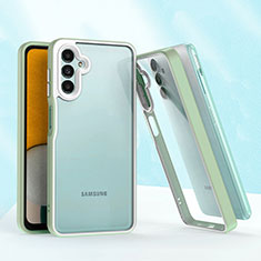 Samsung Galaxy A04s用ハイブリットバンパーケース プラスチック 兼シリコーン カバー QW1 サムスン ライトグリーン