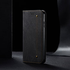Samsung Galaxy A04s用手帳型 布 スタンド B01S サムスン ブラック