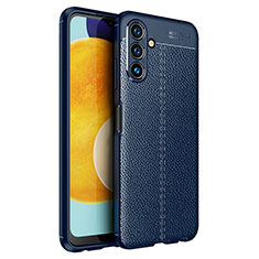 Samsung Galaxy A04s用シリコンケース ソフトタッチラバー レザー柄 カバー サムスン ネイビー