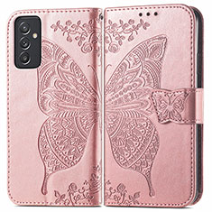 Samsung Galaxy A05s用手帳型 レザーケース スタンド バタフライ 蝶 カバー サムスン ピンク