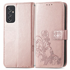 Samsung Galaxy A05s用手帳型 レザーケース スタンド 花 カバー サムスン ピンク