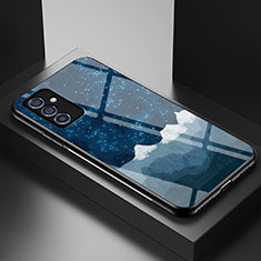 Samsung Galaxy A05s用ハイブリットバンパーケース プラスチック パターン 鏡面 カバー LS1 サムスン ネイビー