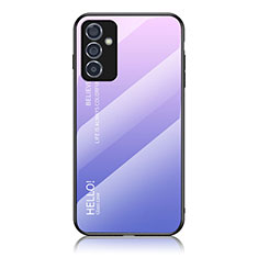 Samsung Galaxy A05s用ハイブリットバンパーケース プラスチック 鏡面 虹 グラデーション 勾配色 カバー LS1 サムスン ラベンダー