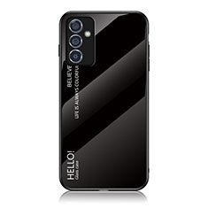 Samsung Galaxy A05s用ハイブリットバンパーケース プラスチック 鏡面 虹 グラデーション 勾配色 カバー LS1 サムスン ブラック