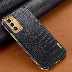 Samsung Galaxy A05s用ケース 高級感 手触り良いレザー柄 サムスン ブラック