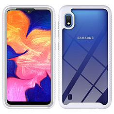 Samsung Galaxy A10用360度 フルカバー ハイブリットバンパーケース クリア透明 プラスチック カバー ZJ1 サムスン ホワイト