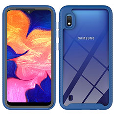 Samsung Galaxy A10用360度 フルカバー ハイブリットバンパーケース クリア透明 プラスチック カバー ZJ1 サムスン ネイビー
