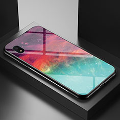 Samsung Galaxy A10e用ハイブリットバンパーケース プラスチック パターン 鏡面 カバー LS1 サムスン レッド