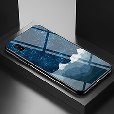 Samsung Galaxy A10e用ハイブリットバンパーケース プラスチック パターン 鏡面 カバー LS1 サムスン ネイビー