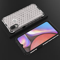 Samsung Galaxy A10s用360度 フルカバー ハイブリットバンパーケース クリア透明 プラスチック カバー AM1 サムスン ホワイト