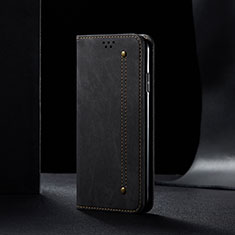 Samsung Galaxy A11用手帳型 布 スタンド B01S サムスン ブラック