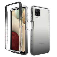 Samsung Galaxy A12 5G用前面と背面 360度 フルカバー 極薄ソフトケース シリコンケース 耐衝撃 全面保護 バンパー 勾配色 透明 JX1 サムスン ブラック