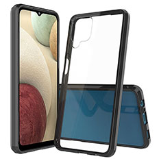 Samsung Galaxy A12 5G用360度 フルカバー ハイブリットバンパーケース クリア透明 プラスチック カバー ZJ5 サムスン ブラック