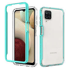 Samsung Galaxy A12 5G用360度 フルカバー ハイブリットバンパーケース クリア透明 プラスチック カバー JX1 サムスン グリーン