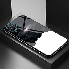 Samsung Galaxy A12 5G用ハイブリットバンパーケース プラスチック パターン 鏡面 カバー LS1 サムスン ブラック