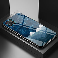 Samsung Galaxy A12 5G用ハイブリットバンパーケース プラスチック パターン 鏡面 カバー LS1 サムスン ネイビー