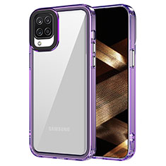 Samsung Galaxy A12 5G用ハイブリットバンパーケース クリア透明 プラスチック カバー AC1 サムスン ラベンダー