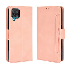 Samsung Galaxy A12用手帳型 レザーケース スタンド カバー BY3 サムスン ピンク