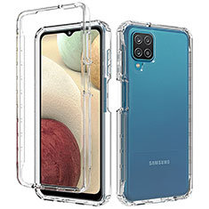 Samsung Galaxy A12用前面と背面 360度 フルカバー 極薄ソフトケース シリコンケース 耐衝撃 全面保護 バンパー 勾配色 透明 サムスン クリア