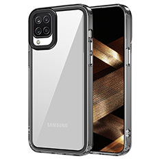 Samsung Galaxy A12用ハイブリットバンパーケース クリア透明 プラスチック カバー AC1 サムスン ブラック