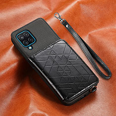 Samsung Galaxy A12 Nacho用極薄ソフトケース シリコンケース 耐衝撃 全面保護 マグネット式 バンパー S07D サムスン ブラック