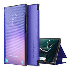 Samsung Galaxy A12 Nacho用手帳型 レザーケース スタンド カバー ZL1 サムスン パープル