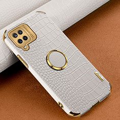 Samsung Galaxy A12 Nacho用ケース 高級感 手触り良いレザー柄 XD1 サムスン ホワイト