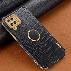 Samsung Galaxy A12 Nacho用ケース 高級感 手触り良いレザー柄 XD1 サムスン ブラック