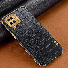Samsung Galaxy A12 Nacho用ケース 高級感 手触り良いレザー柄 サムスン ブラック