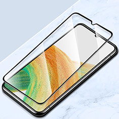 Samsung Galaxy A12 Nacho用強化ガラス フル液晶保護フィルム F04 サムスン ブラック