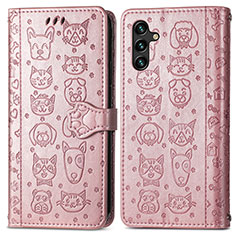 Samsung Galaxy A13 5G用手帳型 レザーケース スタンド パターン カバー S03D サムスン ピンク
