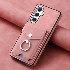 Samsung Galaxy A13 5G用シリコンケース ソフトタッチラバー レザー柄 カバー SD4 サムスン ピンク