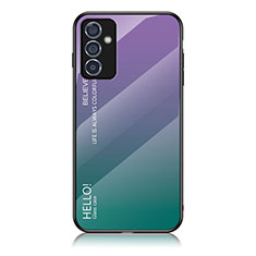 Samsung Galaxy A15 4G用ハイブリットバンパーケース プラスチック 鏡面 虹 グラデーション 勾配色 カバー LS1 サムスン マルチカラー