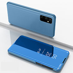 Samsung Galaxy A15 4G用手帳型 レザーケース スタンド 鏡面 カバー ZL1 サムスン ネイビー