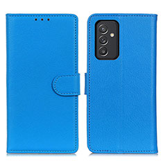 Samsung Galaxy A15 5G用手帳型 レザーケース スタンド カバー A03D サムスン ブルー