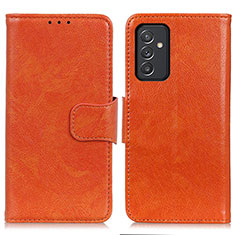 Samsung Galaxy A15 5G用手帳型 レザーケース スタンド カバー N05P サムスン オレンジ