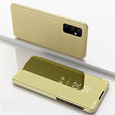 Samsung Galaxy A15 5G用手帳型 レザーケース スタンド 鏡面 カバー ZL1 サムスン ゴールド