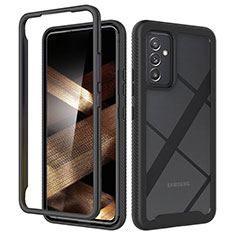 Samsung Galaxy A15 5G用360度 フルカバー ハイブリットバンパーケース クリア透明 プラスチック カバー ZJ4 サムスン ブラック