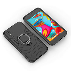 Samsung Galaxy A2 Core A260F A260G用ハイブリットバンパーケース プラスチック アンド指輪 マグネット式 サムスン ブラック