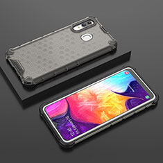 Samsung Galaxy A20用360度 フルカバー ハイブリットバンパーケース クリア透明 プラスチック カバー AM2 サムスン ブラック
