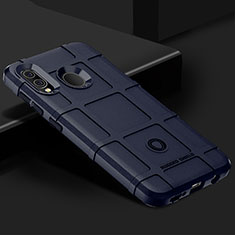 Samsung Galaxy A20用360度 フルカバー極薄ソフトケース シリコンケース 耐衝撃 全面保護 バンパー J02S サムスン ネイビー