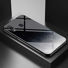Samsung Galaxy A20用ハイブリットバンパーケース プラスチック パターン 鏡面 カバー LS1 サムスン グレー
