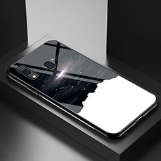 Samsung Galaxy A20用ハイブリットバンパーケース プラスチック パターン 鏡面 カバー LS1 サムスン ブラック