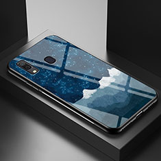 Samsung Galaxy A20用ハイブリットバンパーケース プラスチック パターン 鏡面 カバー LS1 サムスン ネイビー